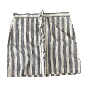 NWT Madewell Striped Lace-Up Mini Skirt Gray White Women's Size 10